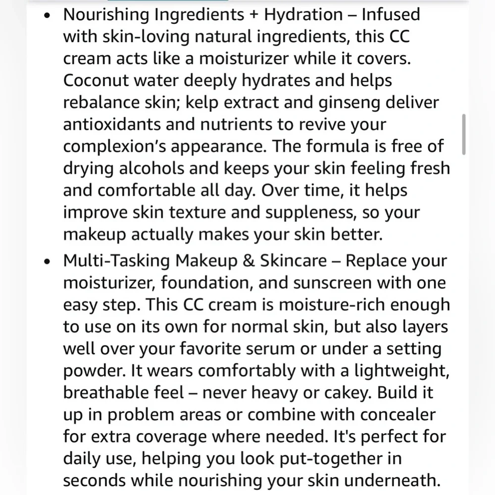NIB Pacifica Ultra CC Cream Radiant Foundation / Broad Spectrum SPF 30 Cool/Deep